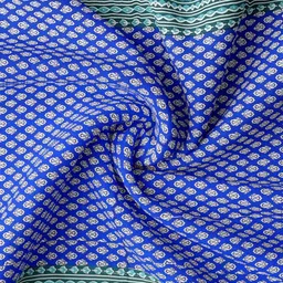 Lali Prints Blue & Green Printed Cotton 130 TC Queen Bedsheet With 2 Pillow Covers image 2