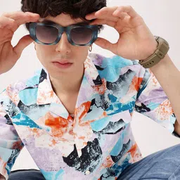 Kook N Keech Vacanza Abstract Adventures Drop Shoulder Oversized Shirt image 2
