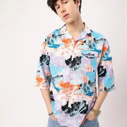 Kook N Keech Vacanza Abstract Adventures Drop Shoulder Oversized Shirt image 4