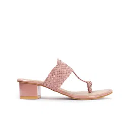 DressBerry Women Textured Party Block Sandals with Laser Cuts image 4