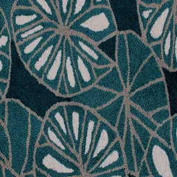 MRIC Green & White Floral Hand-Tufted Circular Woollen Carpet image 2