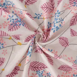 FABINALIV White & Pink Floral 300 TC Fitted King Bedsheet Set 2.50m X 2.25m image 2