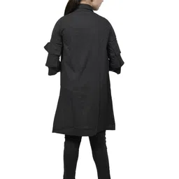 MYKUKI Girls Mandarin Collar Shrug With Trouser & Inner-Top image 5
