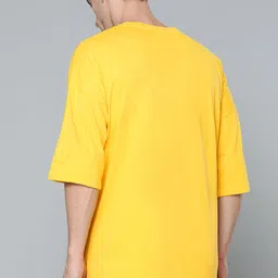 HRX By Hrithik Roshan Yoga Men Ochre Organic Cotton T-shirt image 5