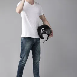 The Roadster Lifestyle Co Men Pack Of Two Solid Pure Cotton V-Neck Pure Cotton T-shirts image 5