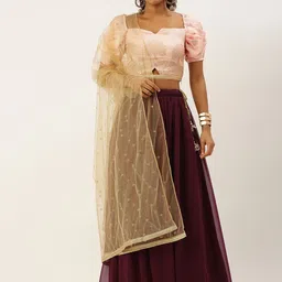 Ethnovog Jacquard Ready to Wear Lehenga  Blouse With Dupatta image 2