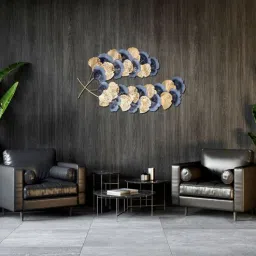 Dual Branches Grey & Gold Iron Wall Art-image-20