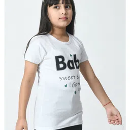 BAESD Girls Pack of 3 Typography Printed Raw Edge T-shirt image 2