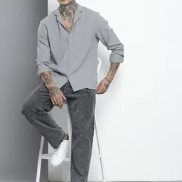 The Indian Garage Co Self Checked Cuban Collar Casual Shirt image 4