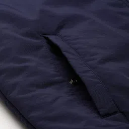 u.s. polo assn. U S Polo Assn Men Navy Blue Solid Stand-Collar Bomber Jacket With Side Stripes image 5