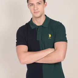 U.S. Polo Assn. Men Pure Cotton Colourblock Polo T-Shirt-picture-50