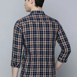 Flying Machine Indigo Plaid Check Twill Cotton Shirt image 2