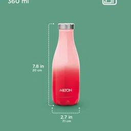 Milton Red Prudent 350 Thermosteel 24 Hours Hot and Cold Water Bottle 360 ml image 2