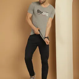 MACK JONNEY Men Pack Of 3 Typography Printed Round Neck Cotton T-shirts image 2