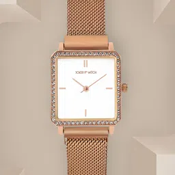 JOKER & WITCH Women White Embellished Dial & Bracelet Style Straps Analogue Watch AMWW561-picture-30