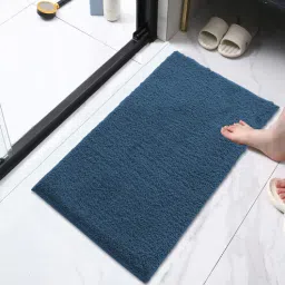 luxe home international Teal Solid Microfibre 30x18 Inches Bath Mat-picture-15