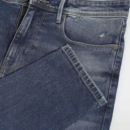 Flying Machine Men Slim Fit Mid Rise Mildly Distressed Light Fade Whiskers Jeans image 5