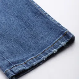 Mast & Harbour Men Slim Tapered Fit Low Distressed Light Fade Stretchable Jeans image 4