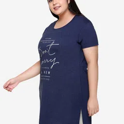 IN Love Typography Printed Cotton Longline Lounge T-Shirt image 4