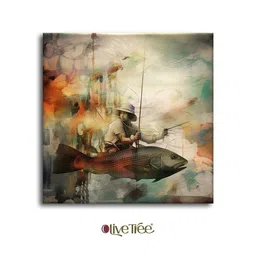 olive tree Fisherman Canvas Pine Wood 24x24 Art Print image 3