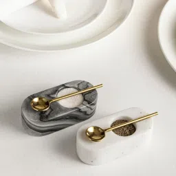 marbleous Black & White Marble Salt & Pepper Bowl Set image 1