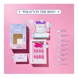 gush Pack of 8 Nailed It Reusable Luxury Press On Nails - Fairy Dust - Medium Round image 3