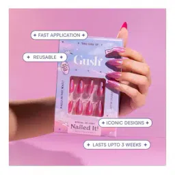gush Pack of 8 Nailed It Reusable Luxury Press On Nails - Fairy Dust - Medium Round image 4