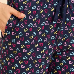 Sweet Dreams Red Printed Pure Cotton Short Sleeves Night Suit image 3