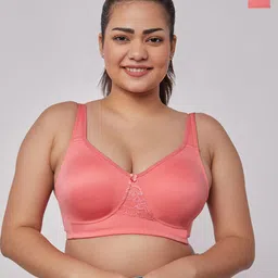 Maashie Pack of 2 Seamless Double Layered Concealed Cups Non Padded Lace Tshirt Bra image 1