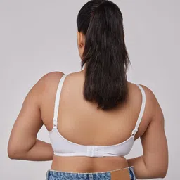 Maashie Pack of 2 Seamless Double Layered Concealed Cups Non Padded Lace Tshirt Bra image 4