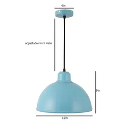 shoppeefry Dome Cork Blue Matt Metal Hanging Light image 3