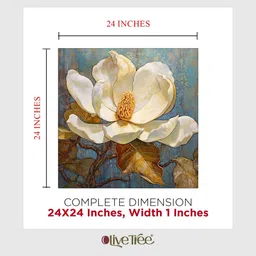 olive tree Floral Canvas Pine Wood 24x24 Art Print image 5