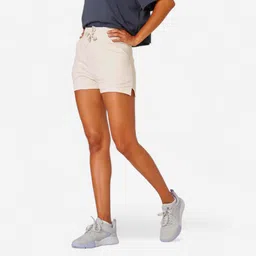 Women Gym Limited Edition x Cotton Blend Shorts 520 With Pocket - Cream-image-82