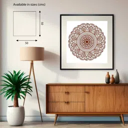 easchim connect White Canvas Printed Mandala Framed Art image 2