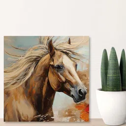 olive tree Horse Canvas Pine Wood 24x24 Art Print image 2