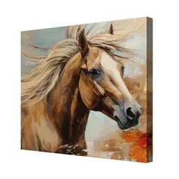 olive tree Horse Canvas Pine Wood 24x24 Art Print image 5