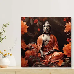 olive tree Buddha Meditating Canvas Pine Wood 24x24 Art Print image 2