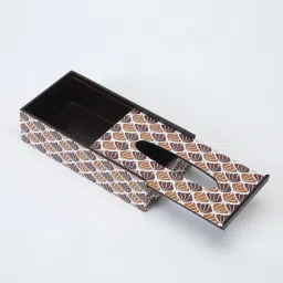 clasicraft Brown Brown and White Print MDF Tissue Holder image 5