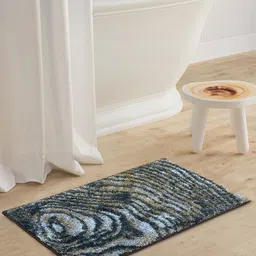 BIANCA Grey & Brown Patterned 1600 GSM Anti-skid Bath Rugs image 1