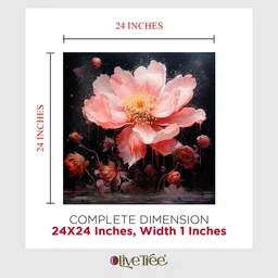 olive tree Flower Canvas Pine Wood 24x24 Art Print image 5