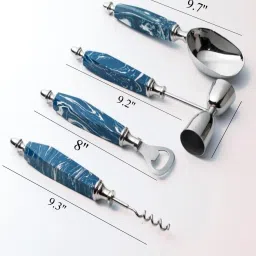august collectives Blue stainless steel (Set of 5) Cutlery Set image 3