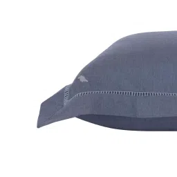 maspar Blue Solid 300 TC Cotton 2 Pillow Cover Set image 3