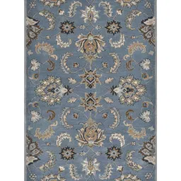 saraswati global Bluish Grey Floral Wool 8 ft x 10 ft Hand-Tufted Carpet image 2