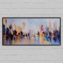 art street Multicolour Engineered Wood Art Print image 2