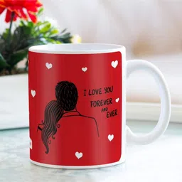 indigifts Red Polycotton Cushion Mug and Hanging Gift Set for Couple image 5
