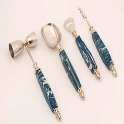 august collectives Blue stainless steel (Set of 5) Cutlery Set image 2