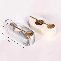marbleous Black & White Marble Salt & Pepper Bowl Set image 3