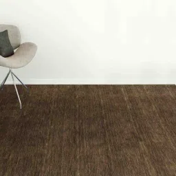 Brown Solid Wool 4 ft x 6 ft Hand Woven Carpet by Saraswati Global-image-58