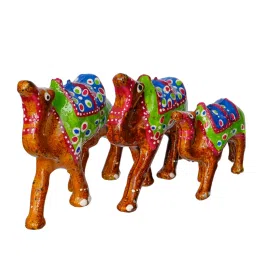 dinine craft Gold Paper Mache Camel Set Of 3 image 2