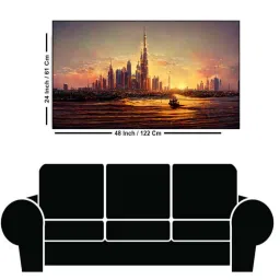 dekorstation Dubai Skyline Multicolour Canvas Art Print image 2